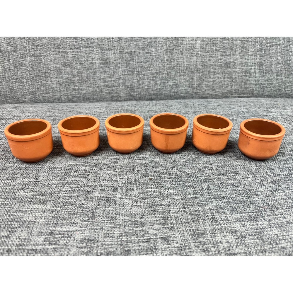 Henry‎ Watson Pottery Original Egg Cup Set of 6 Terracotta Made in England - Picture 4 of 6